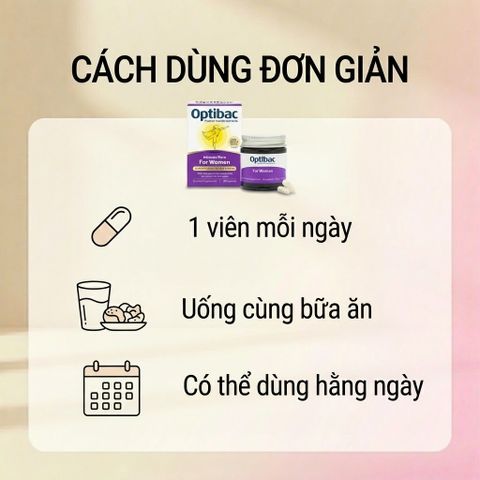 Viên Uống Men Vi Sinh Optibac For Women - Bổ Sung Lợi Khuẩn Cân Bằng Tốt Cho Phụ Nữ, Hỗ Trợ Sức Khỏe Vùng Kín