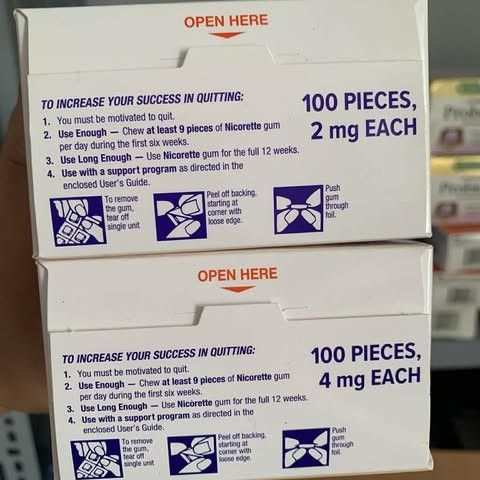 Kẹo Cao Su Nicorette Hỗ Trợ Cai Thuốc Lá - Hương Vị Quế, 2mg - Gói 100 Viên Giúp Kiểm Soát Cơn Thèm Thuốc Lá