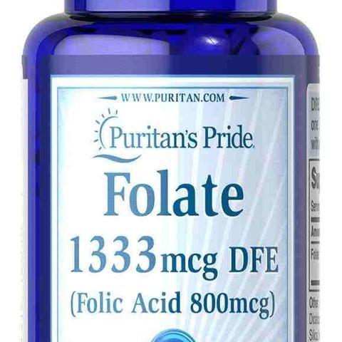 Viên Ngăn Ngừa Thiếu Máu Bổ Sung Folic Acid Puritan's Pride 250 Viên - 400-800 mcg Hỗ Trợ Sức Khỏe Tim Mạch, Giảm Nguy Cơ Thiếu Folic