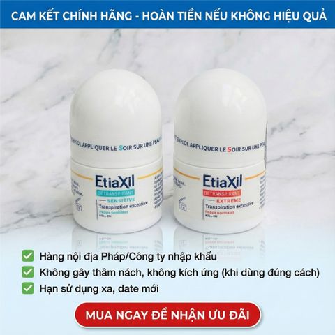 Lăn Khử Mùi Etiaxil Detranspirant Sensitive 15ml - Ngăn Mồ Hôi, Không Gây Kích Ứng, Phù Hợp Da Nhạy Cảm, Hiệu Quả Lâu Dài