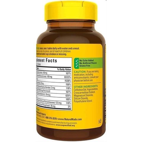 Viên uống bổ sung vitamin B Nature Made super B Complex 460v của Mỹ - Shop Songna