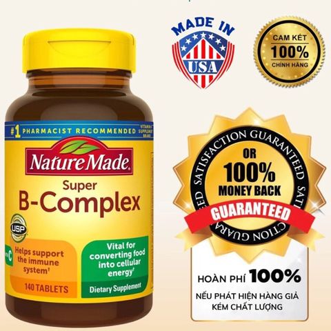 Viên uống bổ sung vitamin B Nature Made super B Complex 460v của Mỹ - Shop Songna
