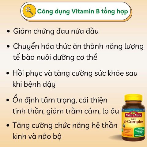 Viên uống bổ sung vitamin B Nature Made super B Complex 460v của Mỹ - Shop Songna
