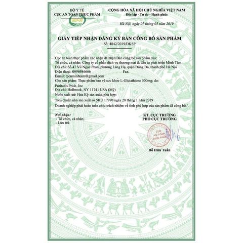 [Date 8/ 2027]Viên Uống Trắng Da, Chống Oxy Hóa, Bổ Gan - Glutathione 500mg Puritan's Pride 30 viên - Shop Songna