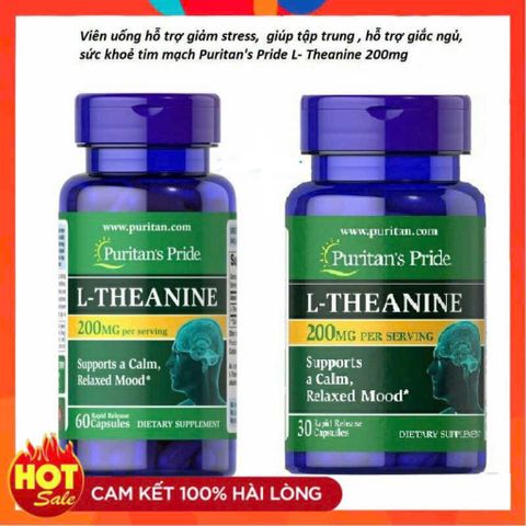 [ Date 2027]Viên uống giảm căng thẳng, bổ não, mất ngủ L-Theanine 200mg Puritan's Pride - Shop Songna