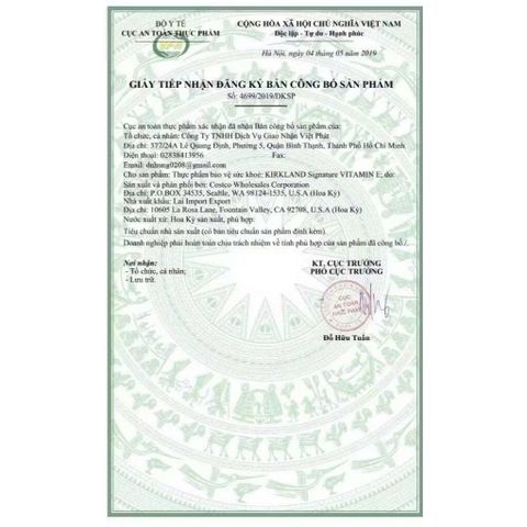 Viên Vitamin E 400 IU Kirkland 500 Viên - Hỗ Trợ Làm Đẹp Da, Tim Mạch và Miễn Dịch, Ngày Hết Hạn 2028