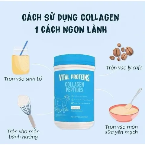 Bột Pha Uống Bổ Sung Collagen Thủy Phân Vital Proteins Collagen Peptides Unflavored