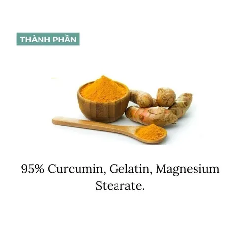 Viên uống tinh bột nghệ đẹp da, dạ dày và tiêu hoá Puritan's Pride Turmeric curcumin 500mg 60 viên