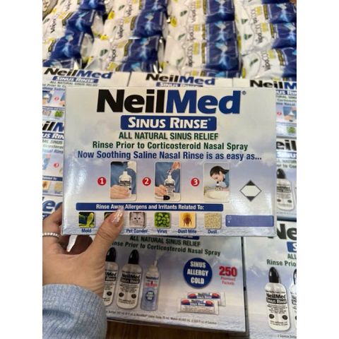 [ Hàng Mỹ - Date 2029] Bộ Bình Nước Muối vệ sinh mũi Neilmed Sunus Rins