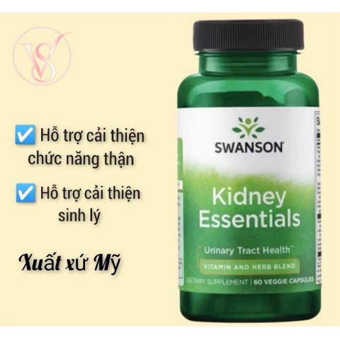 Viên uống bổ thận, hỗ trợ tiết niệu Kidney Essentials Swanson 60 viên 501571