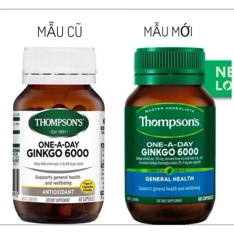 [Date 2027] Viên Uống Bổ Não Tăng Cường Trí Nhớ Úc - Thompson's Ginkgo Biloba 6000mg 60 Viên
