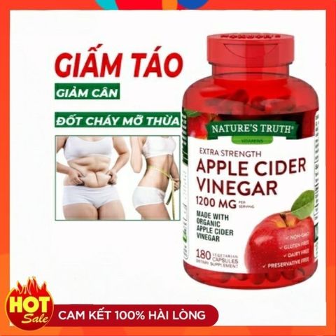 Viên giấm táo giảm cân, mỡ thừa Apple Cider Vinegar 1200mg 180 viên - Shop Songna