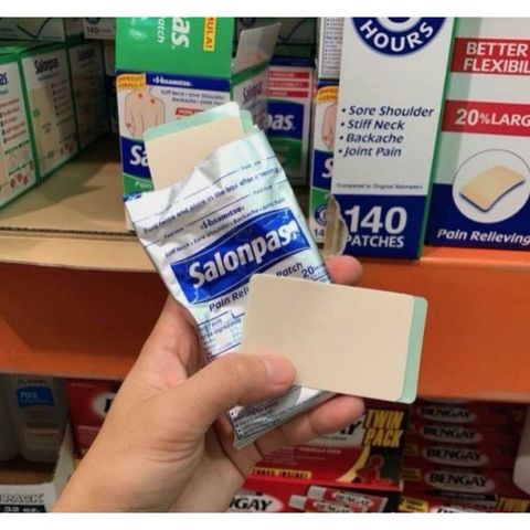 Miếng Dán Salonpas Nhật Bản 140 Miếng - Hàng Mỹ Chất Lượng Cao Cho Đau Nhức Cơ Thể, Sử Dụng An Toàn Cho Người Lớn 12+