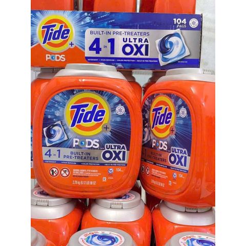 Viên Giặt Tide Pods 156 Viên - Giặt Tẩy, Đánh Bật Vết Bẩn, Làm Trắng Vượt Trội - Dễ Sử Dụng, Hương Thơm Lâu, Chỉ 1 Viên/Mẻ Giặt