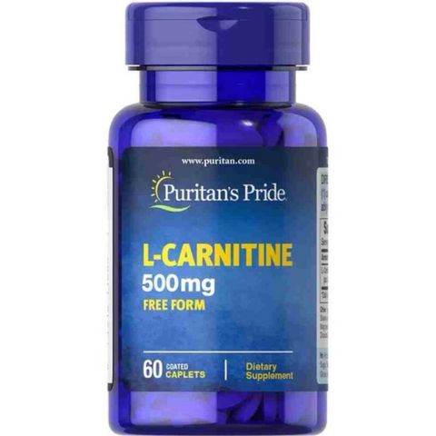 Viên Uống Giảm Cân L-Carnitine 500mg Puritan's Pride - Hỗ Trợ Chuyển Hóa Năng Lượng, Giảm Mỡ Thừa, Duy Trì Sức Khỏe - 60 Viên