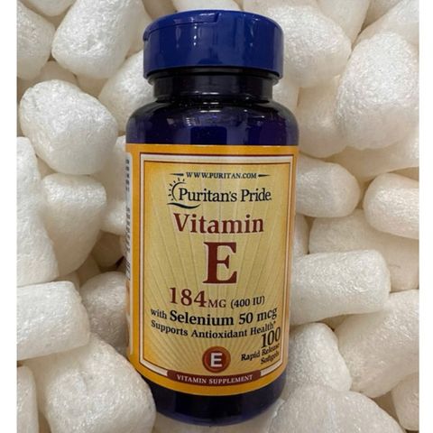 [ Date 2029]Viên uống VITAMIN E 184MG 400 IU WITH SELENIUM 50MCG PURITAN'S PRIDE 100 VIÊN- Shop Songna