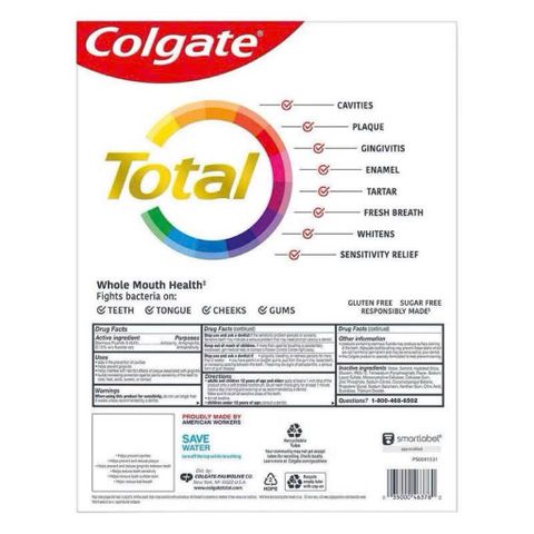 [Date 2026]Kem đánhg răng Colgate Total Advanced Whitening, 181g