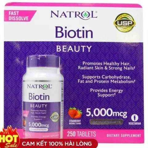 (date 2026)Viên ngậm hương dâu Natrol Biotin Beauty Extra - Shop Songna