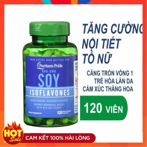 [Date 2027]Viên Uống Tăng Nội Tiết Tố Nữ SOY ISOFLAVONES Puritan's Pride - 60/120 Viên - Shop Songna
