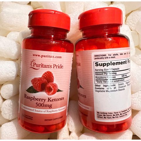 [ Date 2027 ]Puritan's Pride Raspberry Ketones 500mg, 60 viên 501619