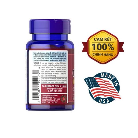 Viên Hỗ Trợ Tim Mạch Puritan’s Pride Q-SORB COQ 10 100mg - 400mg 501625