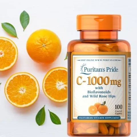 Viên uống ngừa mụn và làm mờ vết thâm Puritan's Pride Zinc & Vitamin C - Hỗ trợ làm đẹp da, chống oxy hóa, 100 viên