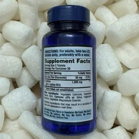 [ Date 2026]Viên uống giảm mụn bổ sung L - lysine 1000mg và zinc 30mg 60v - Shop Song na