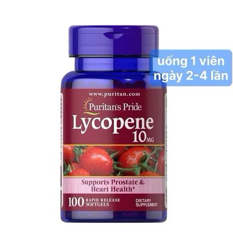 Viên Uống Hỗ Trợ Tuyến Tiền Liệt Puritan's Pride Lycopene 10mg - Tăng Cường Sức Khỏe Tim Mạch và Chống Oxy Hóa