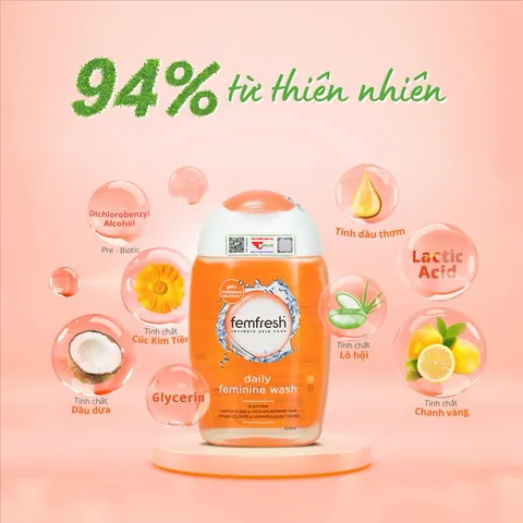 Dung Dịch Vệ Sinh Phụ Nữ Femfresh 250ml - Gel Tự Nhiên Kháng Khuẩn, Làm Sạch, Khử Mùi, Hương Thơm Dễ Chịu, Sử Dụng Hàng Ngày