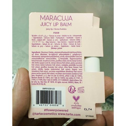 Son Dưỡng Căng Bóng Tarte Maracuja Juicy Lip Plump Màu Strawberry - Dưỡng Ẩm, Làm Đầy Rãnh Môi, Mini 0.7g