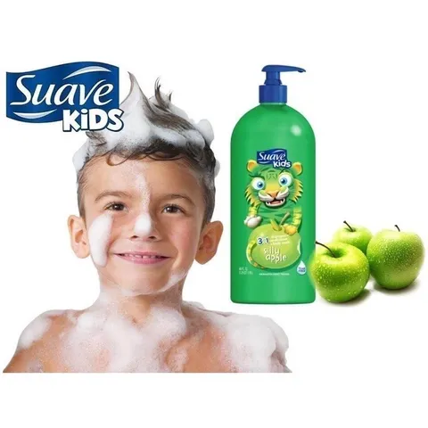 Sữa Tắm Gội Xả Suave Kids 3 in 1 Hương Trái Cây Không Cay Mắt Cho Trẻ 3 Tuổi - Dầu Gội, Sữa Tắm An Toàn Mỹ