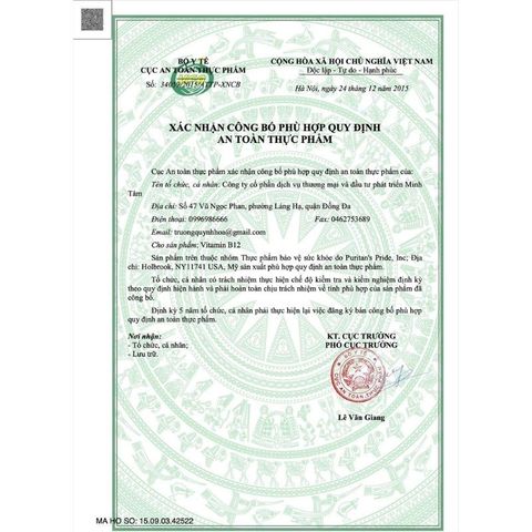 Viên Uống bổ máu, tăng cường sức khoẻ B-12 Puritan Pride  - Shop Songna