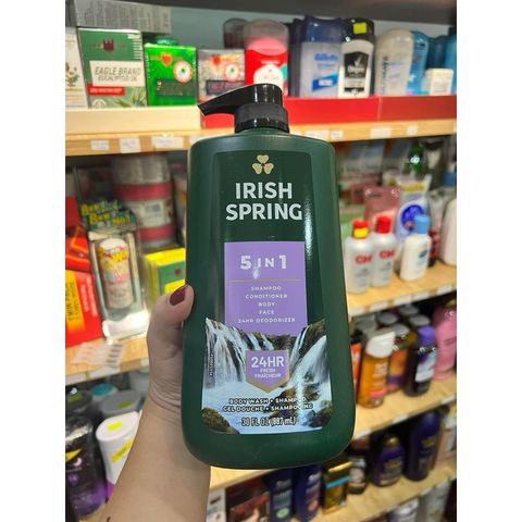 Hang Mỹ Gel Tắm- Gội -Xả -Rửa Mặt -Dưỡng Thể Irish Spring 5 In 1 887ml