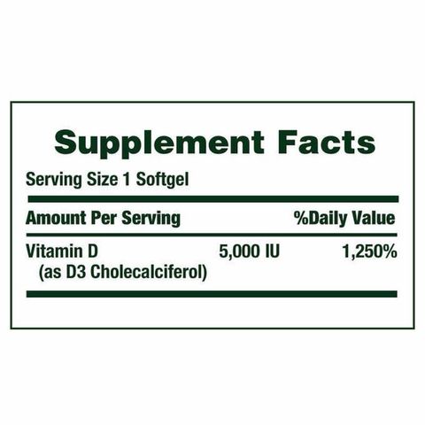 [Date 2027]Vitamin D3 125mcg (5000IU) Nature's Bounty