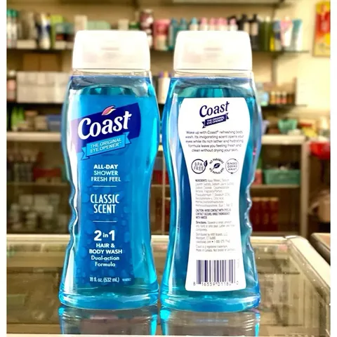 Hàng Mỹ Sữa Tắm Gội Cho Nam Coast Hair & Body Wash 532ml , 946ml