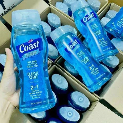 Hàng Mỹ Sữa Tắm Gội Cho Nam Coast Hair & Body Wash 532ml , 946ml