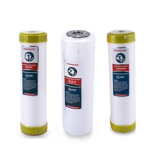 Lõi Lọc Nước Sunhouse 123 Chính Hãng - Bộ 3 Lõi Thay Thế Máy Lọc RO, Khử Đá Vôi và Tạp Chất Hiệu Quả