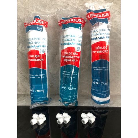 Lõi Lọc Nước 1,2,3 SUNHOUSE Chính Hãng - Lõi Đúc Cắm Nhanh Thay Thế SHA76214CK-S, SHA76215CK, SHA8849K