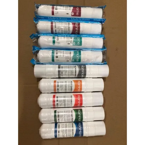 Bộ 9 lõi lọc nước KORIHOME cho máy WPK-915 - SED, PRE, RO, POST, INFRARED, ALKALINE, NANO SILVER - Nước sạch tinh khiết, dễ lắp đặt
