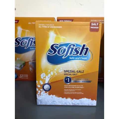 Viên rửa chén SOFISH 90 viên + Muối rửa 1,6Kg + Nước bóng 500ml - Giải pháp làm sạch nhanh chóng cho tất cả máy rửa chén