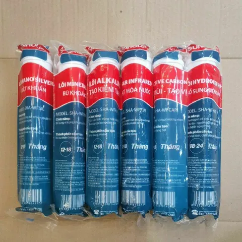 Combo 6 Lõi Lọc Nước Sunhouse 5678910 Chính Hãng - Lõi Tạo Khoáng, Cân Bằng pH, Bổ Sung Oxy Cho Nước Sạch An Toàn