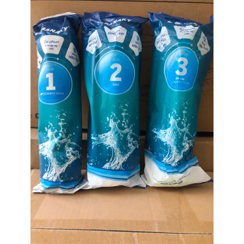 Bộ 3 Lõi Lọc Nước Thô Sanaky - Hàng Chính Hãng, Loại Kiểu PP5, GAC, PP1, Lọc Sạch Chất Bẩn Và Tạp Chất, An Toàn Cho Sức Khỏe