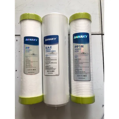 Bộ 3 Lõi Lọc Nước Thô Sanaky - Hàng Chính Hãng, Loại Kiểu PP5, GAC, PP1, Lọc Sạch Chất Bẩn Và Tạp Chất, An Toàn Cho Sức Khỏe