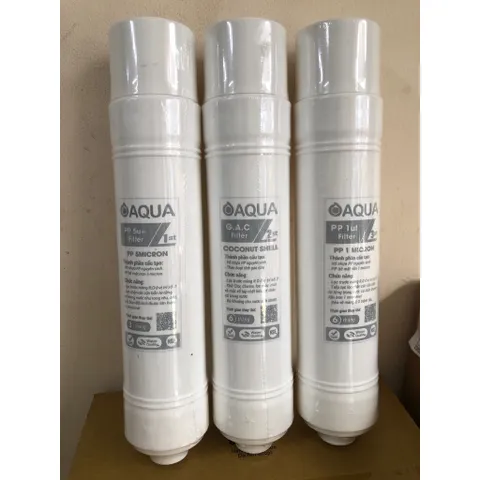 Bộ 3 Lõi Lọc Nước Đúc Nối Nhanh 123 AQUA - Lọc Thô Bảo Vệ Màng RO, Loại Bỏ Tạp Chất, Chất Lượng Cao