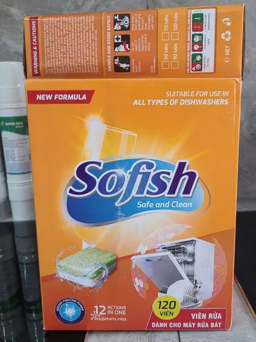 Viên rửa bát SOFISH 120 viên - Chuyên dụng cho máy rửa chén Bosch, Teka, Hafele - Sạch bóng, không mùi, hiệu quả vượt trội