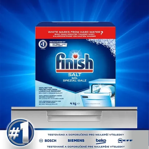 Muối rửa chén Finish 4.0kg - Hàng chính hãng - Chuyên dùng cho máy rửa chén