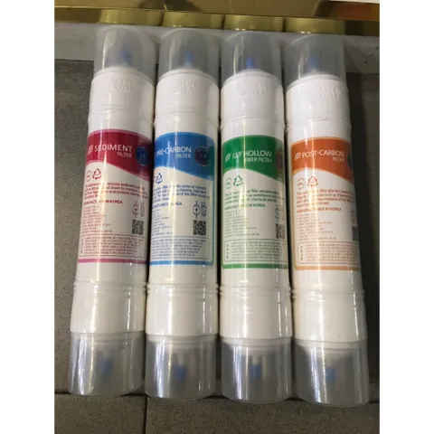 Bộ 4 Lõi Lọc Nước UF Hàn Quốc - Lõi Sediment, Pre Carbon, U/F, Post Carbon - Made in Korea, Đảm Bảo Nguồn Nước Sạch, An Toàn