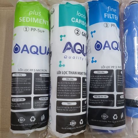 Bộ 9 Lõi Lọc Nước AQua - Thay Thế Máy Lọc RO, Lõi Chức Năng Trắng, Chất Lượng Cao Đảm Bảo Nước Sạch và An Toàn