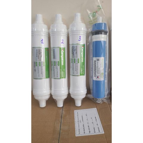 Bộ 10 Lõi Lọc Hydrogen Kangaroo 100G RO, FIR+, OrpH+, HypH+, Mineral+, Nano Carbon+ cho Máy Điện Giải Nước Sạch