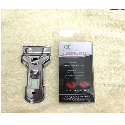 Dao Vệ Sinh Mặt Kính Bếp Từ OC39ID - Thép Không Gỉ, Lưỡi Dao Cacbon - Dụng Cụ Nhà Bếp Tiện Ích Cho Mặt Kính Bếp Sạch Bóng